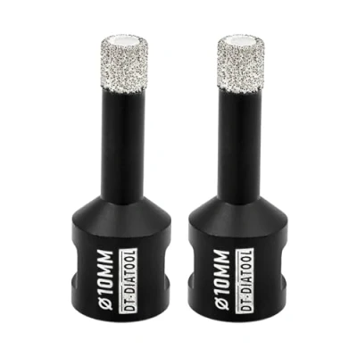 Imagen de DT DIATOOL Broca de Diamante 2 Piezas 10mm para Perforación en Seco Azulejo Porcelana Mármol Cerámica Granito