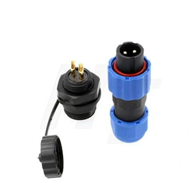 Imagen de HangTon SD13 2 Pin 10 Amp Conector Plug Panel Socket Aviación Circular Impermeable IP68 Macho Hembra para Sistema de Alimentación al Aire Libre