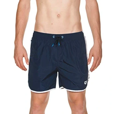 Imagen de Arena Team Stripe Boxer Beach Short, Hombre, Navy White Navy, L