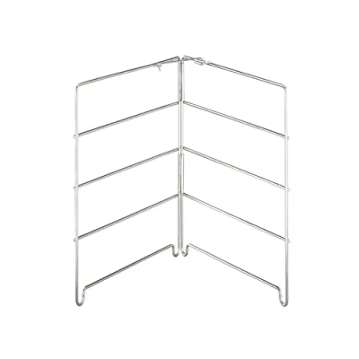 Imagen de APS Estructura para 4 bandejas de pizza 26 x 25 cm, altura: acero inoxidable bandeja hasta 28 cm diámetro, distancia entre niveles: 5,5 plegable y bloqueable