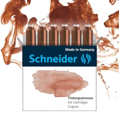 Imagen de Schneider Cartuchos de tinta pastel (cartuchos estándar para pluma), color coñac (6 unidades)