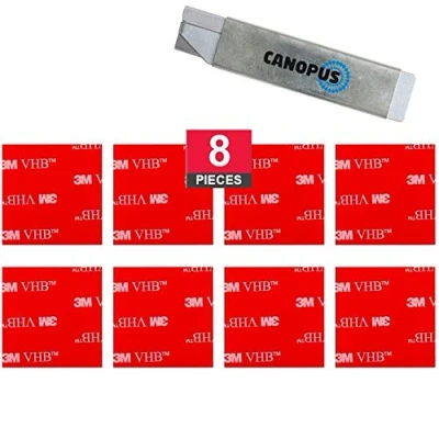 Imagen de CANOPUS Almohadillas Adhesivas 3M ExtraFuerte Transparente, VHB 4910, 8 PZ (38mm x 38mm) Impermeable Cinta Doble Cara para Conectar Transparente Materiales, Decoración del Hogar