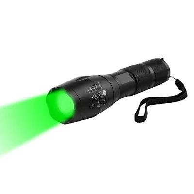 Imagen de WESLITE Linterna LED Verde, Luz Verdes de Caza 250 Yardas Linternas Verde Potentes para 1 Modo Zoom capaz e Impermeable Largo Alcance Visión Nocturna Pesca Camping