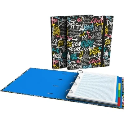 Imagen de Grafoplás Carpeta A4 con Anillas Troqueladas Recambio y Separadores Hojas 90g Cuadriculadas 5x5 Borde Color Sobre Transparente Carpebook Wall Bits&amp;Bobs Pop Up Design