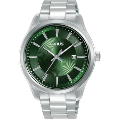 Imagen de Lorus Reloj Analógico de Cuarzo para Hombre con Pulsera Acero Inoxidable, Plata/Verde