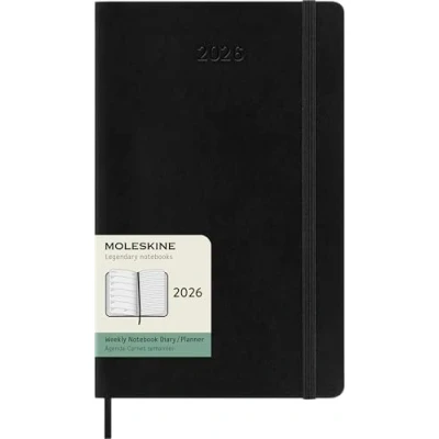 Imagen de Moleskine Agenda Semanal, Semanal 2026 12 Meses Con Espacio Para Notas, Tapa Blanda y Cierre Elástico, Formato Grande 13x21, Color Negro