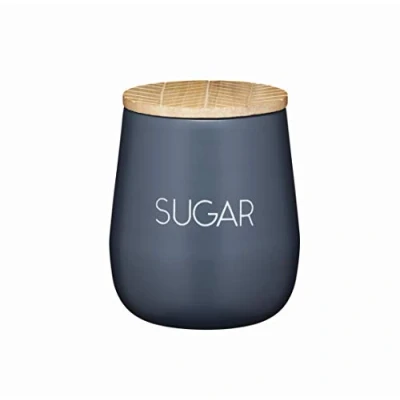 Imagen de KitchenCraft Serenity Caja para Té e Infusiones con Tapa Hermética, Metal/Madera de Mango, Color Gris/Madera, 12,5 x 15 cm