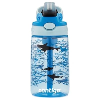 Imagen de Contigo Kids Cleanable, Easy Clean Autospout Botella Infantil Con Pajita Resistente Libre De BPA 100 An Unisex Youth, Sharks, 420 Ml