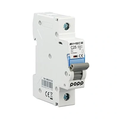 Imagen de POPP® Interruptor Automático Magnetotérmico industrial CURVA C 1P 2P 3P + 6A 10A 16A 20A 25A 32A 40A 50A 63A … (1P, 25A)