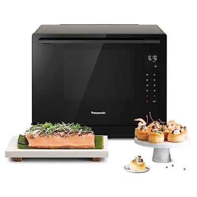 Imagen de Panasonic NN CS88LBEPG Horno combinado de vapor 4 en 1 con vapor, microondas, grill y convección, Tecnología Inverter, 31 L, 36 Programas Automáticos, Cocción 2 Etapas, Menú Infantil, Negro