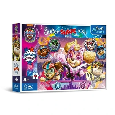 Imagen de Trefl Junior Paw Patrol: The Mighty Movie, los Perritos Alegres Puzle 60 XXL Super Shape de Forma Loca, Piezas Grandes, Colores con Personajes la Serie Infantil