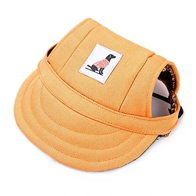 Imagen de Himlaya Gorra de Béisbol del Perro para Mascota Protector Solar Visera Deportes al Aire Libre, Sombrero Ajustable Perros Grandes, medianos y pequeños (M,Naranja)