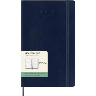 Imagen de Moleskine Weekly Planner 2025 2026, Agenda Semanal 18 Meses Con Espacio para Notas, Tapa Suave y Cierre Elástico, Formato Grande 13 x 21 cm, Color Azul Zafiro