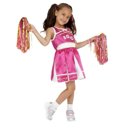 Imagen de Smiffys Disfraz de animadora, niña, con vestido y pompones