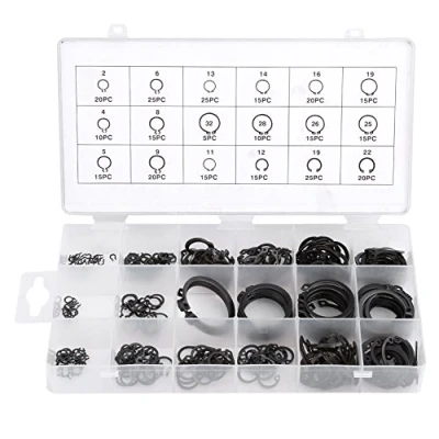 Imagen de Garosa 300pcs Circlip 2 32mm E Clip Snap Kit Anillo de Retención Externo Conjunto Surtido Arandela Hebilla Dividida