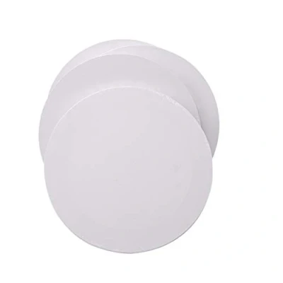 Imagen de EXERZ Lienzos preestirados 4 piezas/redondo/ 30cm diámetro/Lienzos Enmarcados/ 280GSM/ 100% Algodón/Color Blanco/Triple Preparado/Libre de Acido/Hebra Media / 1,7cm Espesor(Ronda pz)