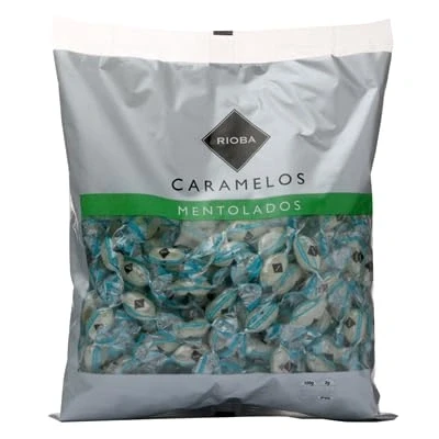 Imagen de Rioba Surtido de Caramelos Menta, Eucalipto, Regaliz y Frutas, BOLSA Grande para Toda Ocasión, 1 kg (1 Kg., MENTOL EUCALIPTO)