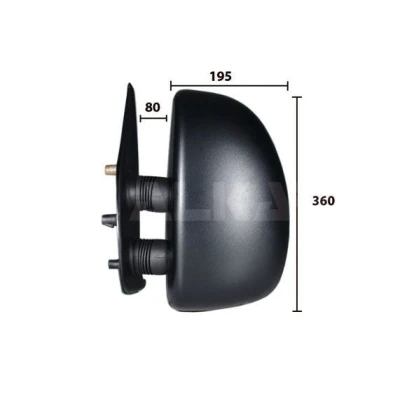 Imagen de espejo retrovisor Alkar 9225921 izquierda eléctrico calefactable, con gran angular, brazo corto de espejo, convexo para vehíc. volante a la