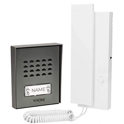 Imagen de Virone LUPI Intercomunicador con Cable 1 casa Familiar en protrusión de 2 Hilos 230 V AC, iluminación del Nombre (casa unifamiliar