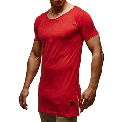 Imagen de Leif Nelson Camiseta para Hombre con Cuello Redondo LN 6336 Rojo Medium