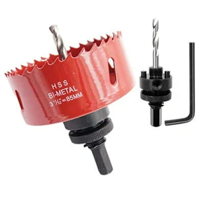 Imagen de Corona 85mm, LAIWEI Cortador de agujeros eje resistente para perforar madera, perfil aluminio, PVC y otros materiales
