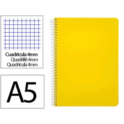 Imagen de Cuaderno Espiral Cuarto Cuadrícula 4mm 90g (Tapa Dura) Amarillo