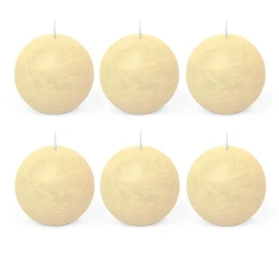 Imagen de Spaas Velas esféricas (6 Unidades, diámetro, Cera de parafina, sin Perfume), Color Marfil, Crema, D 80 mm x H mm, 6