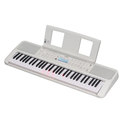 Imagen de Yamaha EZ 310 Teclado portátil, cómoda función de luces guía y 61 teclas sensibles a la pulsación con polifonía 48 notas, incluye 2 clases online un profesor Music School