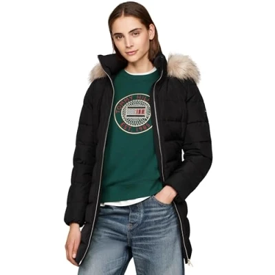 Imagen de Tommy Hilfiger Heritage TYRA COAT Abrigo de plumas, Mujer, Talla: Small, Black