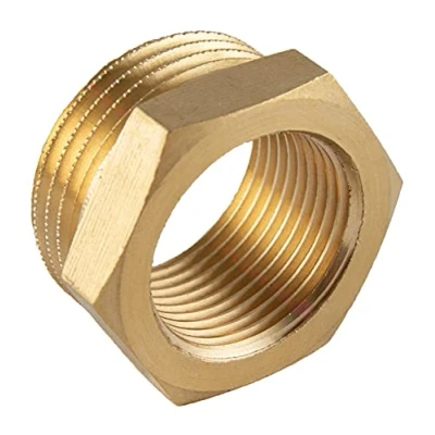 Imagen de konst install Reductor de 1 1/2 a pulgada (AG Ø 47,8 mm X IG 30,3 mm) latón, rosca exterior interior, reducción AG/IG, accesorio roscado