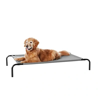 Imagen de Amazon Basics Perro Cama elevada refrescante para mascotas, Large, 130 x 80 19 cm (L An Al), Gris