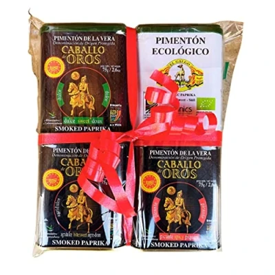 Imagen de Pack 4 sabores pimentón de la Vera (dulce, agridulce y picante) ecológico Dulce.