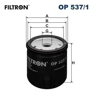 Imagen de FILTRON OP 537/1 Filtro de aceite M 20 X 1.5 enroscable FIAT: Doblo I Familiar, Stilo Hatchback, Punto II ALFA ROMEO: 156 Berlina