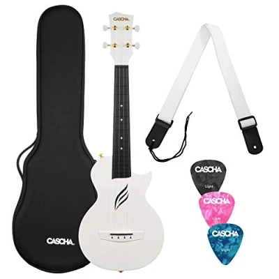 Imagen de Cascha Juego con ukelele para concierto de fibra carbono, kit principiantes