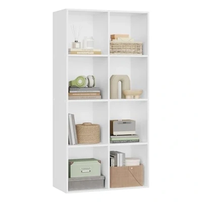 Imagen de WOLTU Estantería Blanca con 8 Compartimentos de Almacenaje, Libreria Biblioteca para Casa y Oficina, Estanteria Piso Moderna, Ideal Estudio Juvenil Salón, 60x29,5x121cm, SK002ws4