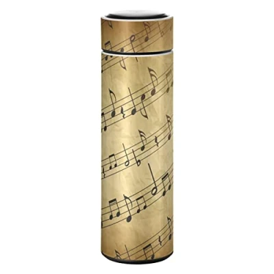 Imagen de KAAVIYO Nota Musical Arte Termo Botella de Agua Aislamiento Acero Inoxidable Termica Botellas Taza para Cafe Viaje Deporte