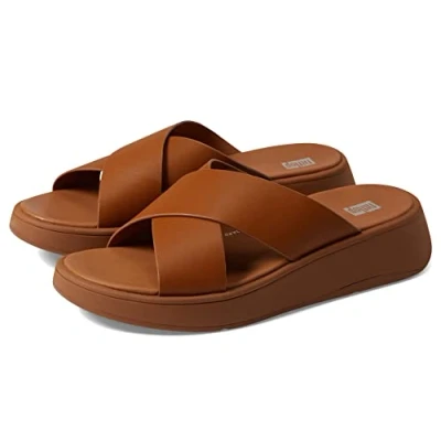 Imagen de F Mode Leather Flatform Cross Slides