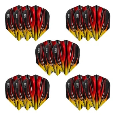 Imagen de Harrows Juego de 5 plumas dardos (15 en total) I 100 micras, extra fuertes, fabricadas el Reino Unido, accesorios profesionales para