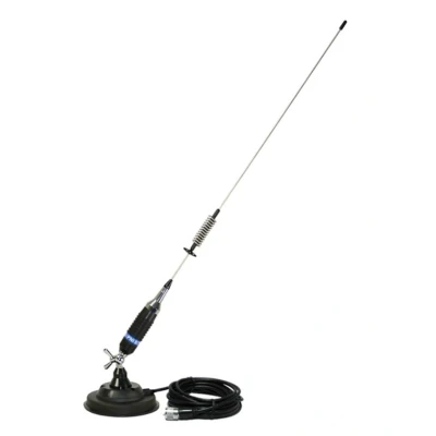 Imagen de Antena CB PNI S75 Montura de Mariposa Tipo Tornillo, Base magnética 125 mm incluida, 76 cm, Cable RG58 4 m Incluido
