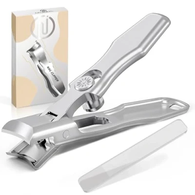Imagen de Cortauñas Set Profesional, Fabricado en Acero Inoxidable para Hombre y Mujer Adulto, Afiladas con Recipiente Colector, Manicura las uñas de los pies