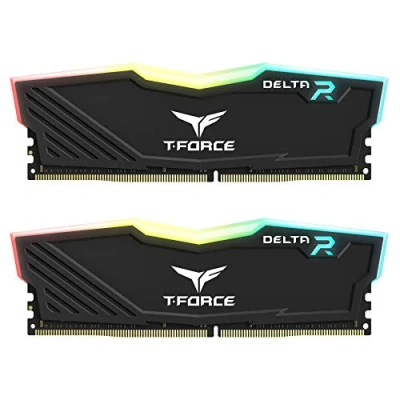 Imagen de TEAMGROUP Team T Force Delta RGB DDR4 Gaming Memory, 2 x 16 GB, 3200 MHz, 288 Pin DIMM, Black