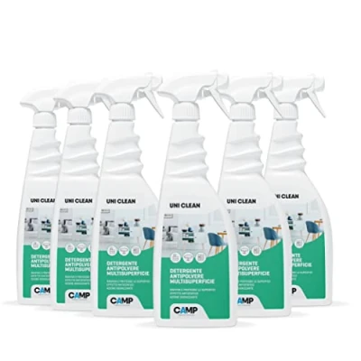 Imagen de Camp UNI Clean Limpiador antipolvo multisuperficie, antiestático, agradable perfumado, acción higienizante, pack 6 x 750 ml