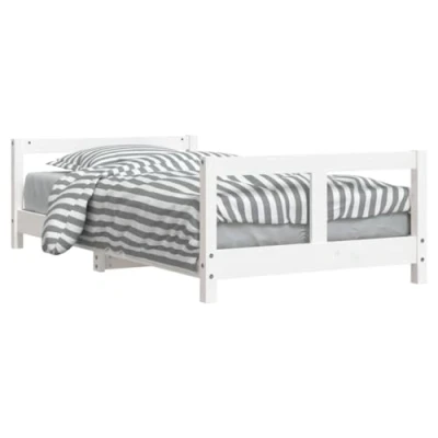 Imagen de vidaXL Estructura de Cama para niños Madera Pino Blanco 80x160 cm