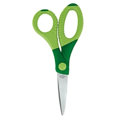 Imagen de Wedo Gripy Tijeras de acero inoxidable, 5 pulgadas, 13 cm, color verde