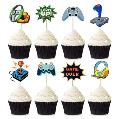 Imagen de Decoracion Tartas Cumpleaños,8 pcs Birthday Decoration Topper Game on Decoración Cumpleaños Cake Toppers Tarta Cupcake Topper,para Niños Niñas Regalo Baby Shower