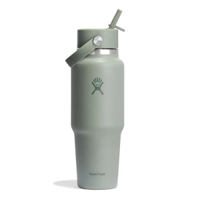 Imagen de Hydro Flask Travel Bottle 946 ml (32 OZ) Botella de agua acero inoxidable aislada con aislamiento al vacío TempShield y tapa paja Flex a prueba fugas Birch