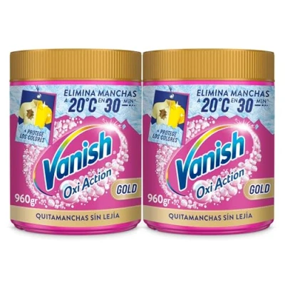 Imagen de Vanish Oxi Action Gold Quitamanchas multibeneficio para la ropa, elimina olores y potenciador del lavado, En Polvo, Sin Lejía 1,92kg (2x 960g)