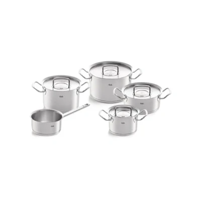 Imagen de Fissler Original Profi Collection Juego de ollas acero inoxidable, 5 piezas, 3 y 1 cacerola con tapa metal, cazo sin tapa, inducción