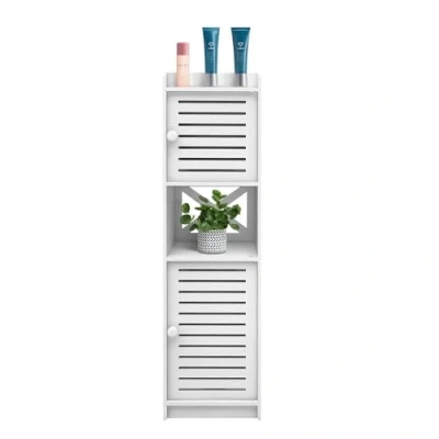Imagen de HUOLE Armario Alto baño Mueble Auxiliar de con Estantes Cocina Puerta Estrecho Ahorro Espacio armarios Altos para 22 * 20 75cm