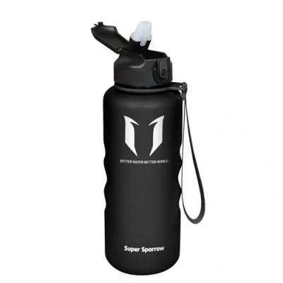 Imagen de Super Sparrow Botella de Agua Deportiva con Pajita 1500ml Prueba Fugas Sin BPA